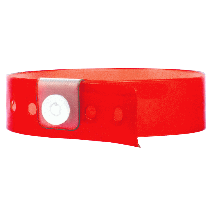 Vinyl 3/4" Clear Wristbands, Strawberry Red (500/box) main image